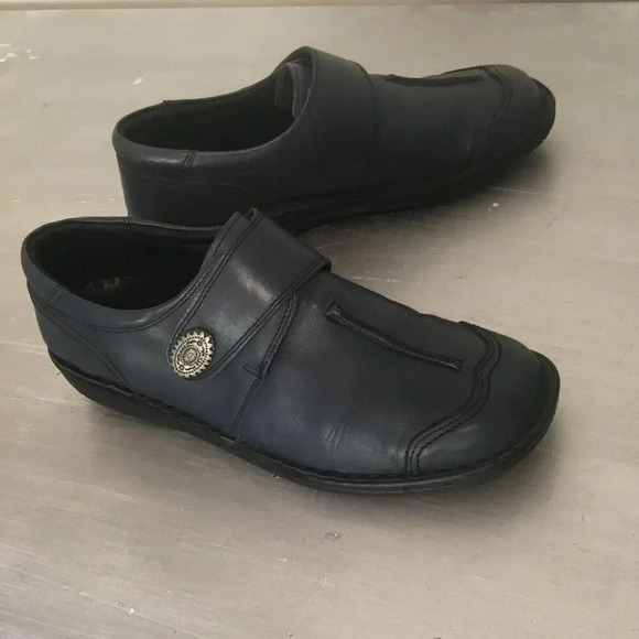 Volks Walkers Koeln Slip-On Navy leather loafers  Hand Made Size 41 Eur - Picture 1 of 13